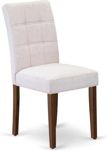 Vista 7 de East West Furniture ANAS3-AWA-08 Juego de mesa de comedor de cocina de 3 piezas contiene una mesa moderna y 2 sillas de comedor tapizadas de tela