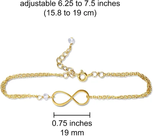 Vista 155 de Pulsera con dije de infinito con piedra natal, joyería hecha a mano, regalo para ella