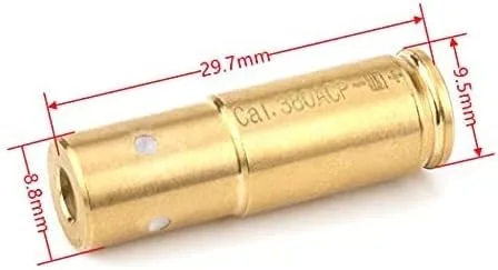 Vista 4 de Calidad premium, Cal .380 ACP Cartucho Bore Sight Boresighter Láser Rojo Boresight (Nueva Versión)