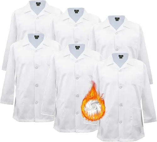 Vista 7 de M&M SCRUBS Abrigo de laboratorio para niños, paquete múltiple, abrigos de laboratorio para niños a granel 12pk blanco