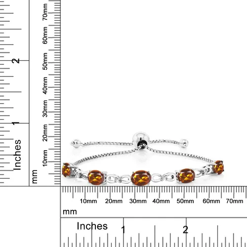 Vista 39 de Gem Stone King Pulsera de tenis de diamantes cultivados en laboratorio con piedra natal de 3-6 quilates para mujer, plata de ley 925, ovalada