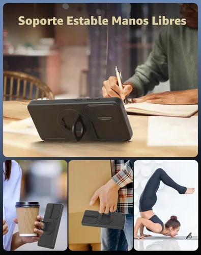 Vista 4 de Funda magnética para Samsung Galaxy S20 FE compatible con carga inalámbrica MagSafe, con 2 protectores de pantalla, anillo de soporte integrado +