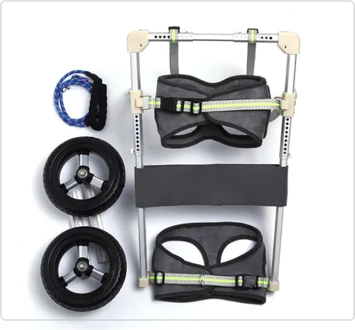 Vista 7 de Silla de ruedas para perros para patas traseras, silla de ruedas para perros, silla de ruedas para mascotas con patas, suministros para pasear