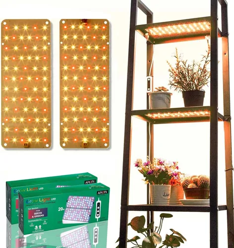 Vista 8 de Luz de cultivo para plantas de interior, luz regulable para plantas, 6/12/16H, tira de luces LED de crecimiento de espectro completo, paneles de luz