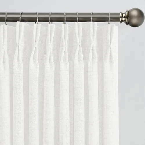 Vista 24 de RAIN CITY - Juego de 2 cortinas de 45 pulgadas de largo con plisado con pellizco, cortinas semitraslúcidas para dormitorio, cuarto de bebé