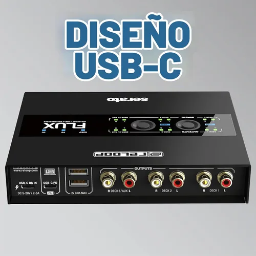 Vista 10 de Reloop FLUX 6x6 IN/OUT USB-C DVS Interfaz para Serato DJ Pro