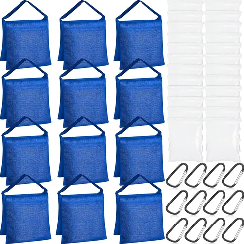 Vista 8 de Paquete de 12 bolsas de peso para fotografía, bolsa de peso llena de estudio fotográfico, bolsa de arena pesada vacía para fotografía, soporte