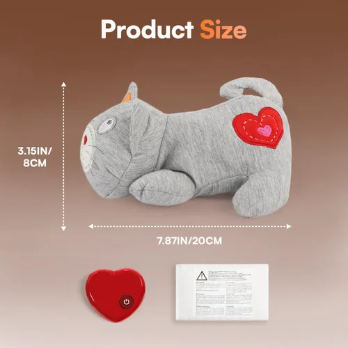 Vista 6 de ALL FOR PAWS Heartbeat - Juguete de peluche para gatos, compañero calmante para gatitos con latidos cardíacos realistas, alivio de la ansiedad