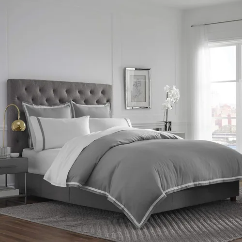 Vista 14 de Martex Par de fundas de almohada ultra suaves con dobladillo de la serie 2000, King, gris claro