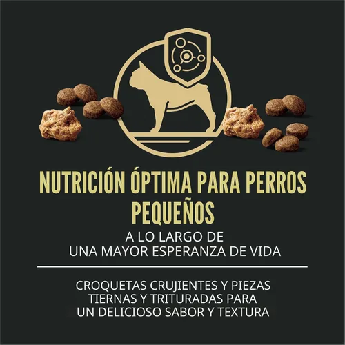 Vista 3 de Purina Pro Plan Alimento seco para perros de raza pequeña, mezcla triturada de carne de res y arroz con probióticos vivos garantizados, bolsa de 6
