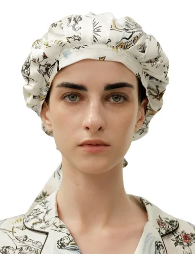 Vista 18 de LilySilk Gorro 100% de seda de morera, gorro de seda para dormir, ajustable para dormir, Verde aguacate