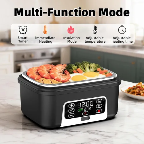 Vista 4 de Lonchera eléctrica inalámbrica XL de 6.3 tazas para adultos, 20000 mAh recargable alimentada por batería inteligente para hombres y mujeres