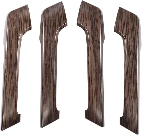 Vista 6 de Manija de puerta con textura de madera para Toyota Land Cruiser Prado 150, panel de elevación de ventana Lc150 2010-2022, accesorios