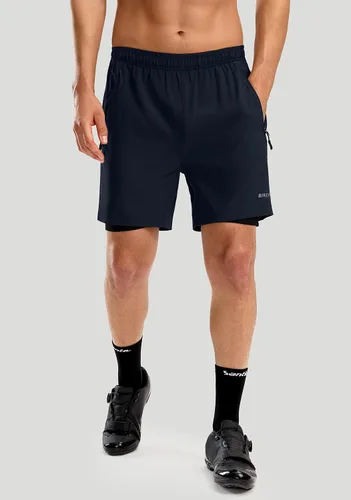 Vista 2 de Bikewa - Pantalones cortos de ciclismo de montaña para hombre, con acolchado 3D, ajuste holgado, con bolsillos con cremallera