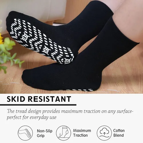 Vista 2 de ZAKASA Calcetines antideslizantes de agarre Calcetines antideslizantes para hombres y mujeres, calcetines antideslizantes para adultos mayores