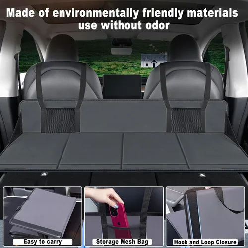 Vista 5 de Placa de extensión de colchón para asiento trasero de automóvil, colchón portátil para dormir, extensor de asiento trasero plegable, aumenta
