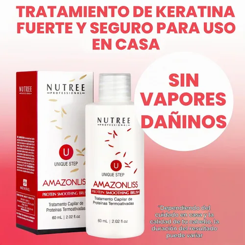 Vista 3 de Tratamiento de alisado de queratina brasileña, sistema de alisado para cabello seco y dañado, tratamiento capilar de proteína en un solo paso sin