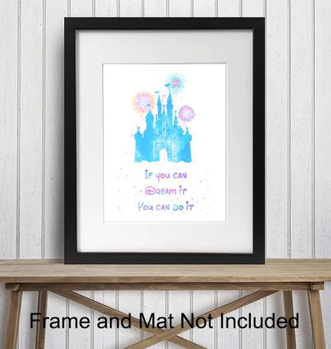Vista 3 de World Castle - Juego de decoración de pared con cita inspiradora, decoración motivacional de habitación, póster impreso para dormitorio de niños