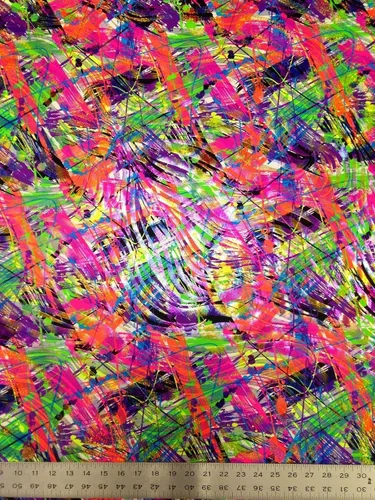 Vista 4 de The Yard - Pintura colorida con lámina holográfica de cebra en nailon elástico y elastano