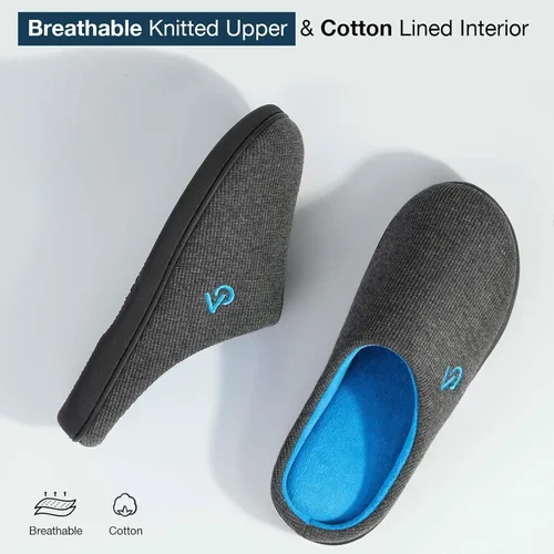 Vista 4 de VeraCosy Pantuflas de espuma viscoelástica de dos tonos para hombre