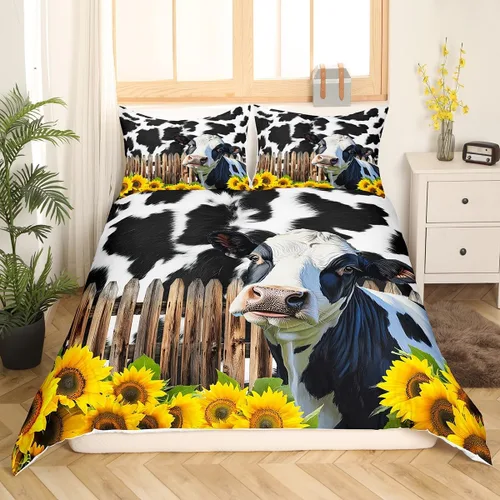 Vista 18 de Juego de funda de edredón de oso para niños, juego de ropa de cama de animales salvajes para niños, naturaleza, vida silvestre, oso, pájaro, juego