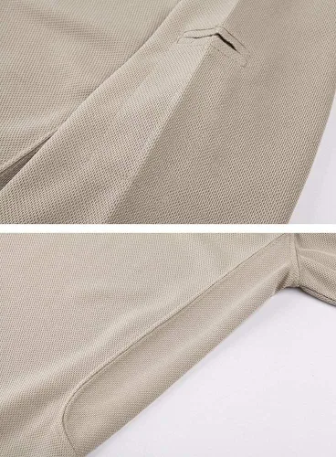 Vista 4 de Camiseta de cuello polo táctica Tacvasen para hombre, diseño de manga larga y corta, para deportes y uso al aire libre