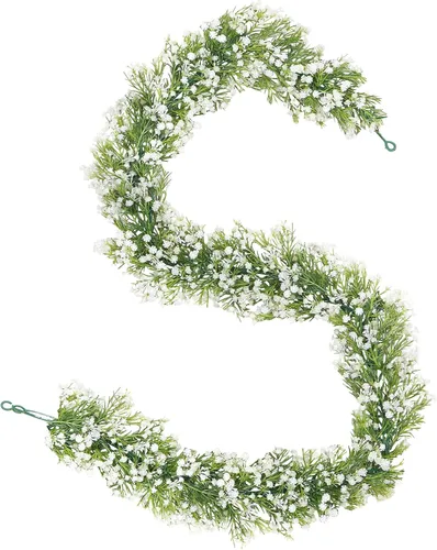 Vista 10 de Dolicer Guirnalda de flores artificiales para el aliento del bebé, 2 Azul
