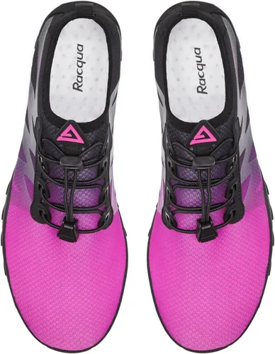 Vista 3 de Racqua Zapatos de agua para hombres y mujeres, secado rápido, colores degradados, descalzos, acuáticos, atléticos, natación, surf, playa, zapatos