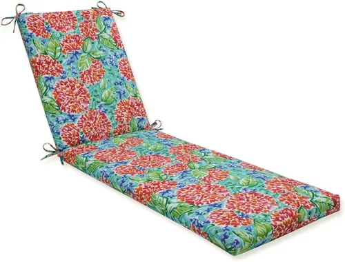 Vista 16 de Pillow Perfect Cojín para tumbona con respaldo sólido para interiores y exteriores, con lazos de fibra de felpa, resistente a la intemperie y a