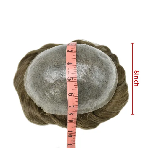 Vista 61 de Toupee para hombre 100% cabello humano real tupé para hombres 0.004 in piel de poliuretano para hombre, sistema de reemplazo de piezas de pelo