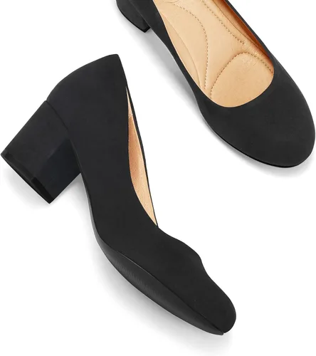 Vista 3 de mysoft Zapatos de vestir cómodos con tacón bajo y grueso, punta redonda, para mujer