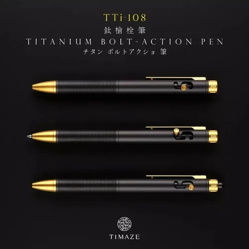 Vista 5 de WANERSEN Rotulador de titanio con punta de perno y vidrio de tungsteno, 5.5 pulgadas, negro-dorado