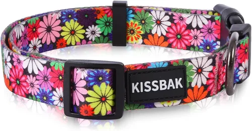 Vista 5 de Collar de perro para perros pequeños y medianos, diseño especial, lindo collar para mascotas, suave, ajustable, elegante, floral, hembra, cachorro