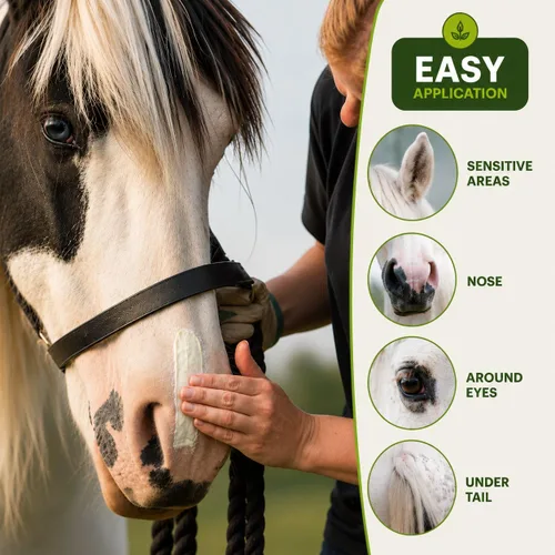 Vista 6 de Sit Stay Forever - Protector solar orgánico e hidratante para caballos, protector solar, protección solar para nariz y piel sensible, protector