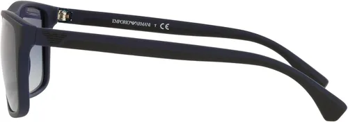 Vista 4 de Emporio Armani Gafas de sol redondas de moda para hombre, NegroGomaAzul Gradiente