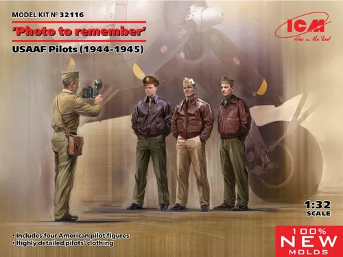 Vista 2 de ICM 32116 Figuras militares de plástico para recordar, USAAF Pilots (1944-1945) - Escala 1:32