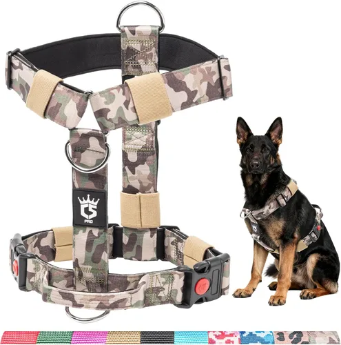 Vista 11 de TSPRO - Arnés táctico resistente para perro, sin tirones, mango superior de liberación rápida Adjustable Escape-proof Design fits Medium-Large