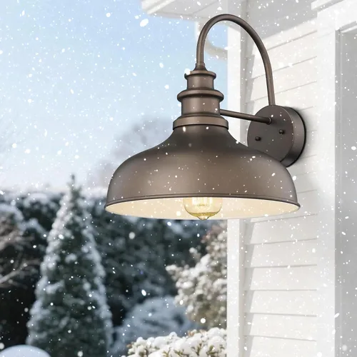 Vista 2 de Bestshared Luz de granero para exteriores, enchufe E26, luces de pared para exteriores, resistente a la intemperie, iluminación exterior industrial