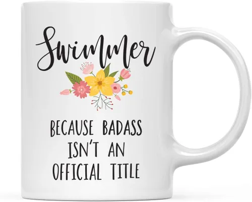 Vista 70 de Andaz Press Taza de café de 11 onzas, regalo de broma, tía porque Badass no es un título oficial, gráfico floral, 1 paquete