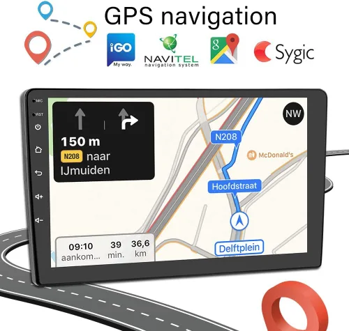Vista 5 de Android 12 estéreo para Ford Mustang (2010-2014) Manual AC, pantalla IPS de 10 pulgadas 2G+32G Carplay inalámbrico incorporado/Android Auto Cámara