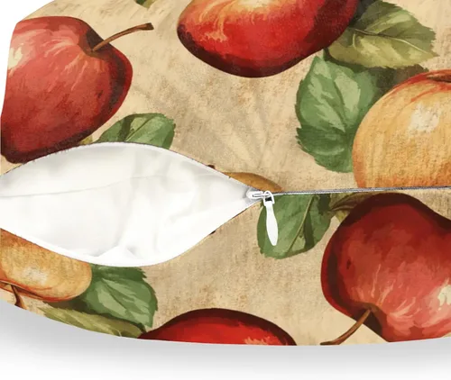 Vista 3 de Fundas de almohada vintage con manzanas y frutas marrones, fundas de cojín cuadradas para sofá, dormitorio, sala de estar, 16 x 16 pulgadas