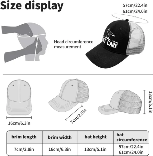 Vista 4 de devor Cap Boat Hair Don't Care Baseball Cap for Men Graphic Denim Dad Hat Adjustable