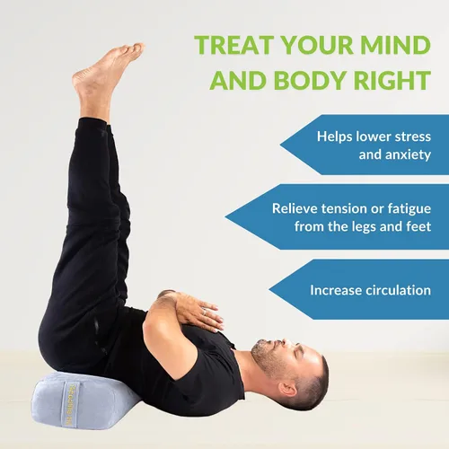 Vista 3 de Almohada multifuncional para yoga, rectangular con asas de transporte y correas para estirar las piernas, la meditación ayuda al dolor de rodilla