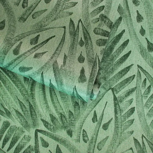 Vista 4 de Tempaper Green Grove Canvas Palm - Papel tapiz removible para despegar y pegar, 20.5 pulgadas x 16.5 pies, fabricado en los Estados Unidos
