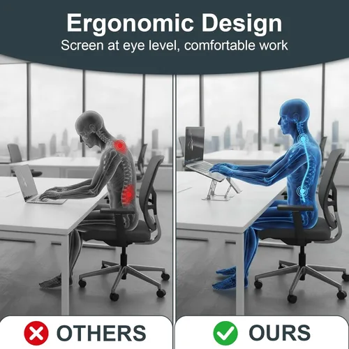 Vista 11 de Soporte ergonómico para portátil de acero de aleación