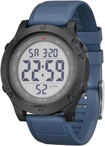 Vista 8 de GOLDEN HOUR Mens Digital Sports Watch, Large LCD Display, 5ATM Water Resistant,Silicone Band