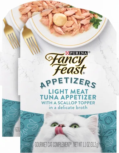 Vista 9 de Purina Fancy Feast Aperitivos, atún con adorno de vieiras, 1.1 onzas