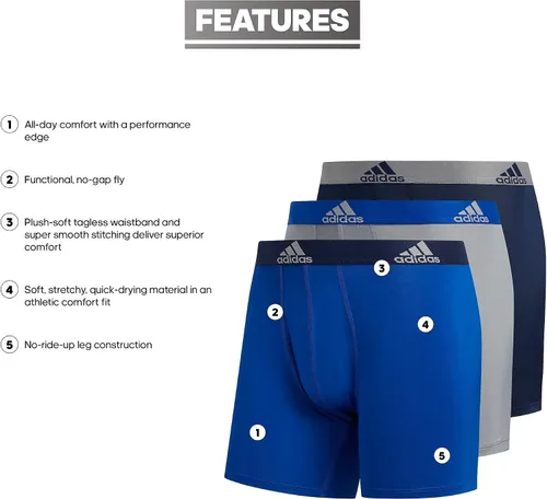 Vista 2 de adidas Performance - Calzoncillos tipo bóxer para hombre (3 unidades)