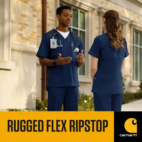 Vista 5 de Carhartt Rugged Flex Ripstop Scrubs para pantalones de trabajo de pierna recta con cargo para hombres