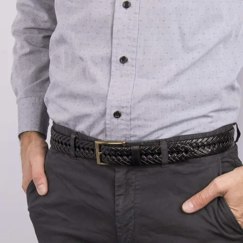 Vista 4 de Dockers - Cinturón de vestir y casual de cuero trenzado para hombre